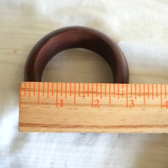 Wood Gold Inlay Diamond Shape Bangle Bracelet - Picture 4 of 4